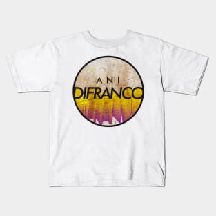 Ani DiFranco - VINTAGE YELLOW CIRCLE Kids T-Shirt